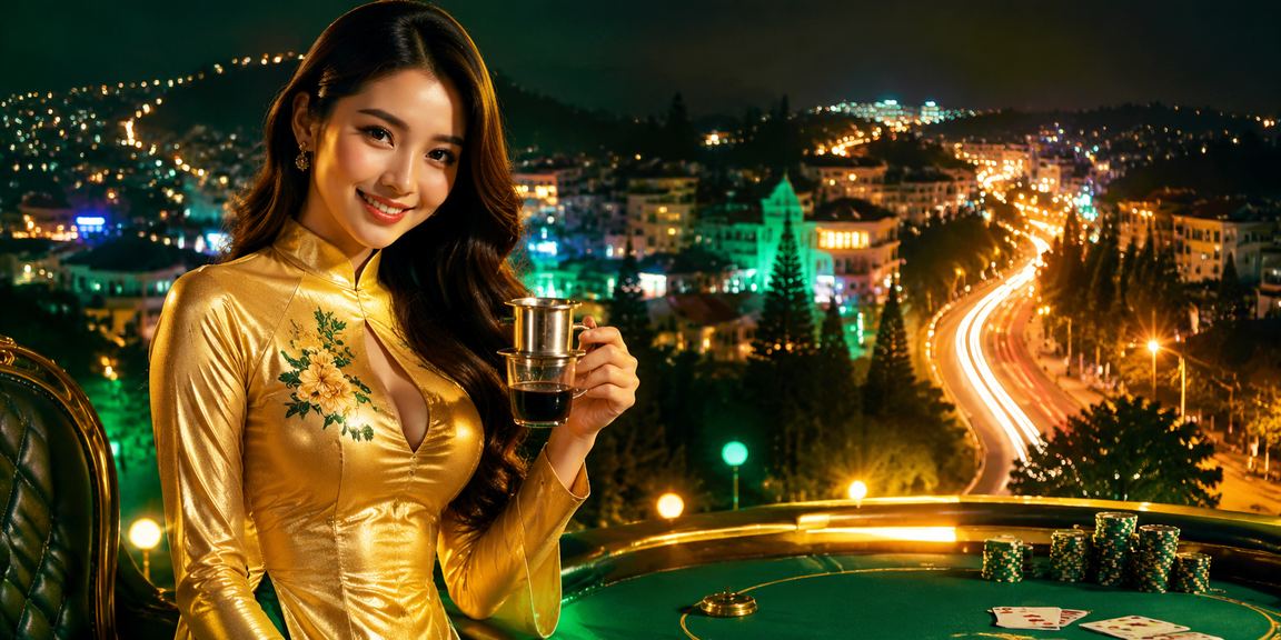 Người mặc áo dài tại Đà Lạt tham gia trò chơi bài truyền thống kết hợp nền tảng trực tuyến