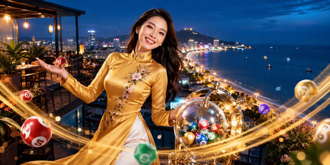Người chơi xổ số truyền thống Việt Nam bên bờ biển Vũng Tàu